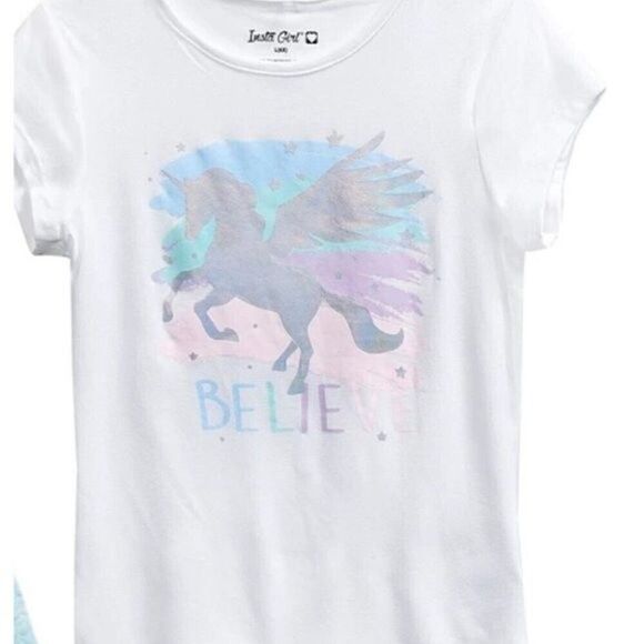 Big Girls Insta Faux Fur Pullover Hoodie Graphic T-shirt with Leggings 3 Piece - Picture 3 of 3